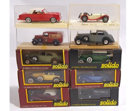 Solido Age D&rsquo;or &amp; similar, a boxed Car group. Includes Rolls Royce 1939 &amp; Cadillac 452 A 1931. Although uncheck