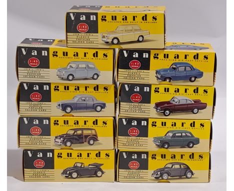 Vanguards 1:43 scale, a boxed Car group.&nbsp; Includes Ford 100E &amp; VW Cabriolet. Although unchecked for completeness con
