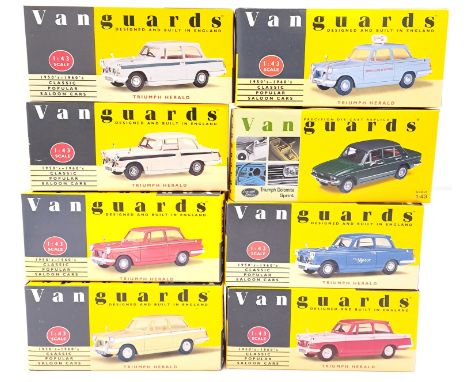 Lledo Vanguards, a boxed 1:43 scale Triumph group to include VA5002 Triumph Herald, VA05304 Triumph Dolomite Sprint plus othe