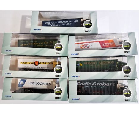 Oxford Diecast (Oxford Haulage Series) a boxed 1:76 scale group to include MAN06CS MAN TGX XLX "Eddie Stobart" and others. Al