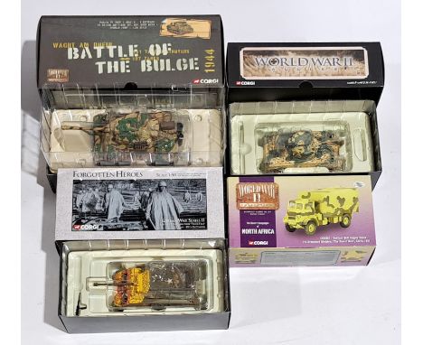 Corgi Military related, a boxed Tank &amp; similar group. Includes Forgotten Heroes &amp; World War II Collection. Although u
