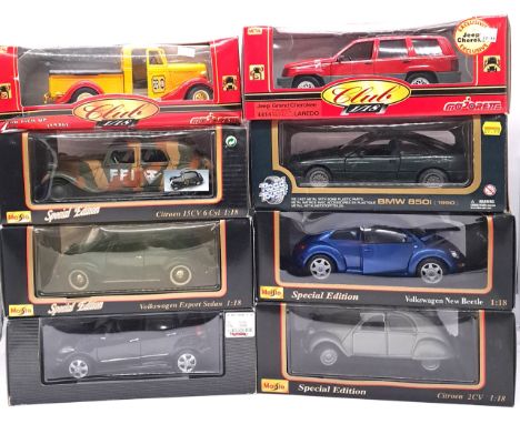 Maisto, Majorette and similar, a boxed 1:18 scale group to include Maisto&nbsp; Citroen 2CV, Majorette No.4404 Ford Pick-Up (