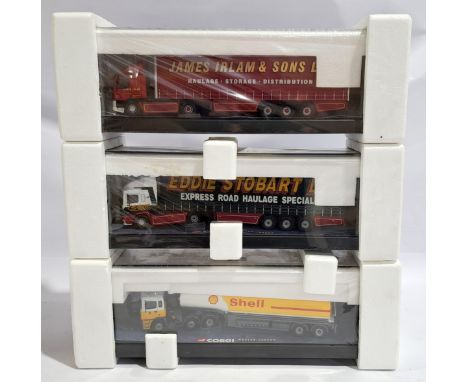 Corgi Modern Trucks 1:50 scale, a boxed Commercial group. Includes &ldquo;Eddie Stobart&rdquo; &amp; &ldquo;Shell&rdquo;. Alt