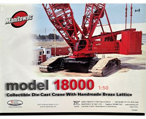 TWH Collectibles, a boxed 1:50 scale No.618 Manitowoc Model 18000 Crane With Handmade Brass Lattice. Exceptional large scale 
