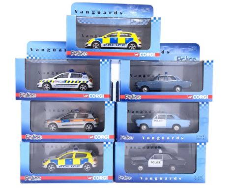 Lledo/Corgi Vanguards, a boxed 1:43 scale Police Vehicle group to include VA08708 Vauxhall Viva "Hertfordshire Constabulary" 