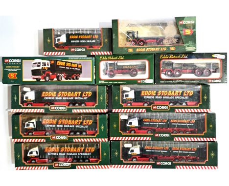 Corgi, a boxed "Eddie Stobart" group to include 59506 Scania Curtainside Trailer and others. Although unchecked for completen