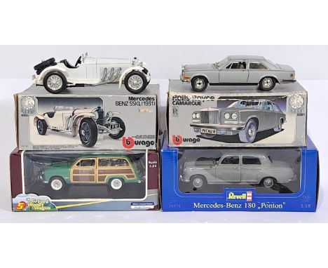 Bburago, Revell &amp; similar, a Car &amp; Wagon boxed group.&nbsp; Includes Rolls-Royce Camargue &amp; Mercedes Benz SSKL. A
