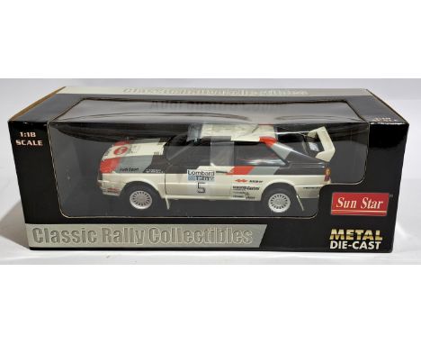 Sun Star Classic Rally Collectables 1;18 scale Audi Quattro Coupe, boxed. Although unchecked for completeness condition gener