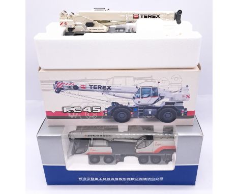 NZG &amp; PuYuan Zoomilion, a boxed pair of 1:50 scale Crane models comprising of NZG No.702/0&nbsp; Demag "Terex" RC 45 alon