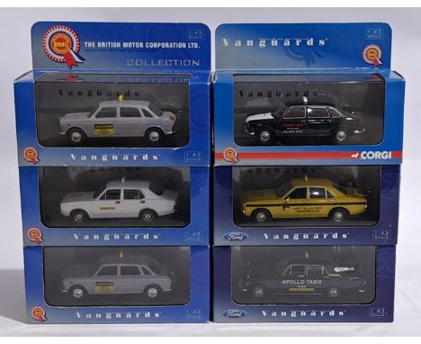 Corgi &amp; Lledo Vanguards 1:43 scale, a boxed Taxi Cab group. Although unchecked for completeness condition generally appea
