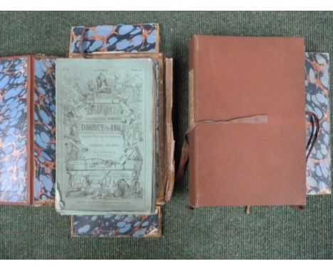 DICKENS CHARLES. &nbsp;Dombey and Son. The 20 original parts bound in nineteen. Part 5 with errata slip, p284 "Delight" for "