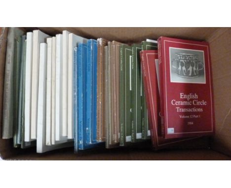ENGLISH CERAMIC CIRCLE. &nbsp;Transactions. 24 orig. parts incl. complete vols. 6, 7, 9, 10, 11 &amp; 12. 1962/1984; also Eng