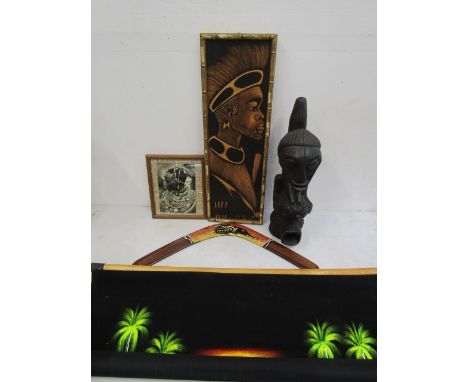African fertility treen pipe figure African pictures, Batik wall hanging, boomerang&nbsp;