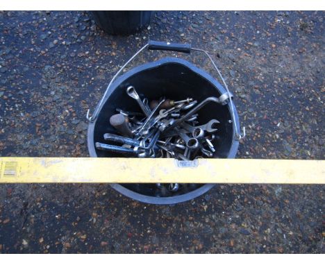 bucket of spanners and a spirit level&nbsp;