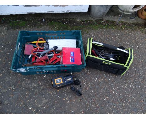 JCB Lithium battery with charger, mixed tools and tool bag&nbsp;