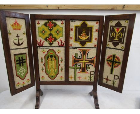 A tapestry 3 fold fire screen&nbsp;