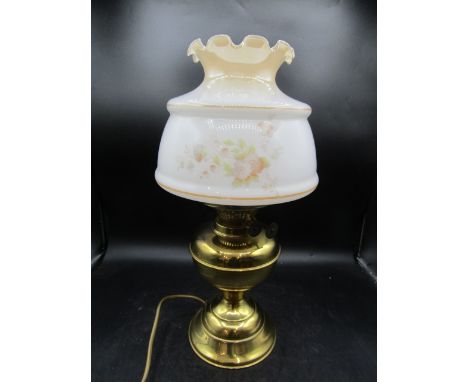 Converted brass based oil lamp