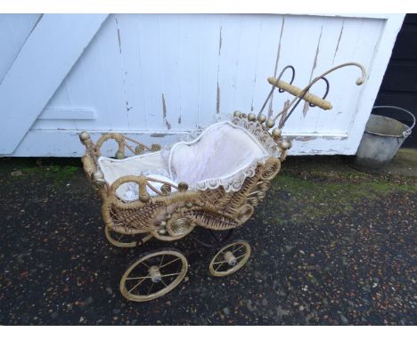 Vintage wicker dolls pram&nbsp;