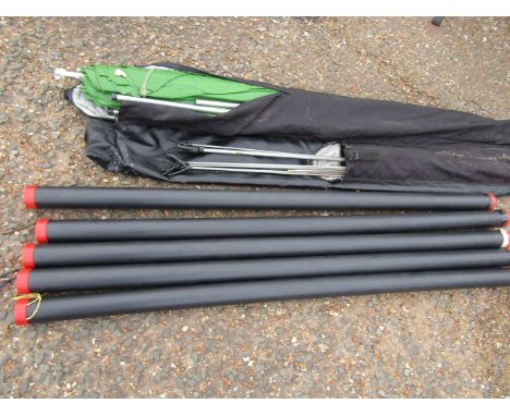 Carp fishing- Shakespeare rods, net &amp; pole, props etc all in a Nash bag&nbsp;