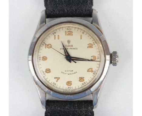 A Tudor Oyster-Prince rotor self-winding steel cased gentleman's wristwatch, Ref. 7909, circa 1957, with signed jewelled move