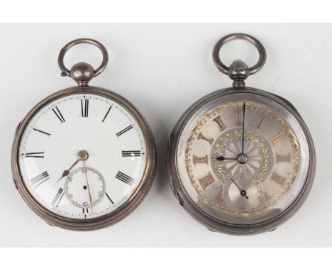 A silver cased keywind open-faced gentleman's pocket watch, the gilt lever movement detailed 'R Hodgson, Goole 5508', the sil