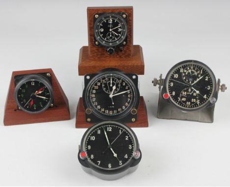An Air Ministry Smith &amp; Sons Mk III B aircraft cockpit clock with Jaeger-LeCoultre Chronoflite movement, the signed black