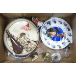 A Mixed Collection of Items to include Bass Enamel Beer Tray, Decorative Wall Plates, Silver