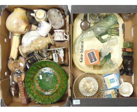 A Mixed Collection of items to include Guinness Advertising Tray, Studio Pottery Bowl, Goebel Lemon Squeezer etc. (2 Trays) 