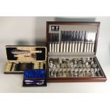Cased Arthur Price of England complete cutlery set together with cased fish knife and cased knife