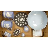 A collection of Wedgwood jasperware to include Bicentenary plate of the death of Josiah Wedgwood,