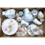 A Mixed Collection of Carltonware Wiltshaw & Robinson Ivory Blushware Items to include Sugar Bowl,