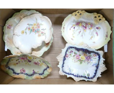 A Set of Six Carltonware Wiltshaw &amp; Robinson Ivory Blushware Bowls to include Heather, Hibiscus, Arvista, Anemone Pattern