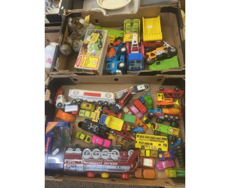 A Good Collection of Toy Cars and Trucks to include National Periodical Publications Batmobile, Batboat, Hot Slicks Jeep, Tin