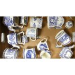 Spode afternoon tea collection to include Oriental garden teapot, willow pattern teapot, tankard,