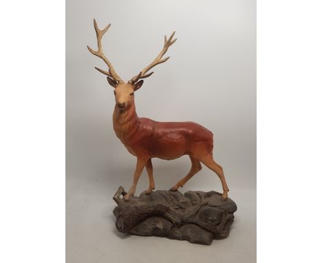 Beswick Connoisseur Matt Model of Stag on Rock No 2629. 