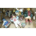 A collection of novelty bears , figures and a pair of bookends ( 1 tray)