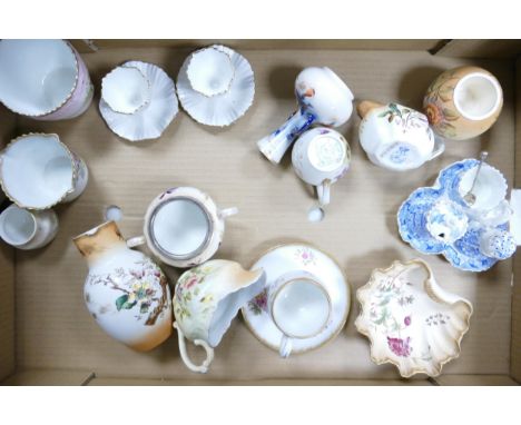A Mixed Collection of Carltonware Wiltshaw &amp; Robinson Ivory Blushware Items to include Milk Jug, Sugar Bowl, Egg Cups, Sm