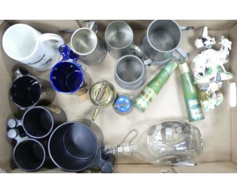 A Mixed Collection of Ceramic Mugs to include 18th Century Derby Figure of the Welsh Tailors Wife, Portmerion Apollo Cups, Pe