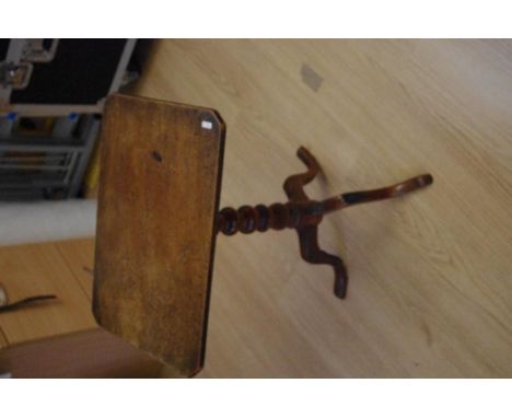 A 19th Century mahogany tilt-top occasional table raised on a bobbin turned column to a tripod base, and a Victorian mahogany