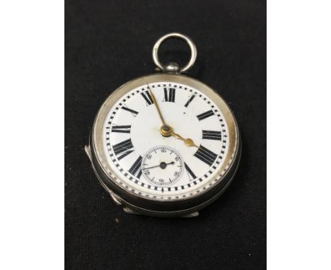 A 19th Century silver pocket watch with engine turned decoration. Hallmarked Birmingham 1882, with subsidiary second hand.