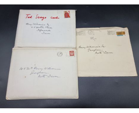 SEAGO (Ted):&nbsp;GREETINGS CARDS TO HENRY WILLIAMSON: a group of 15 greetings cards from Edward Seago to Henry Williamson, p