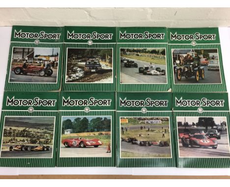 A large collection of Motorsport magazines from the 1950s, 1960s and 1970s with over 50 issues, also including a print of Nig