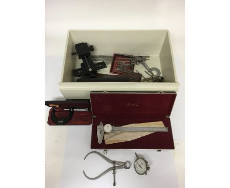 A box of precision tools and gauges