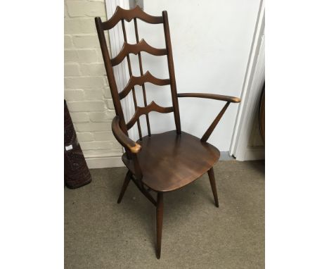 An Ercol model 496 ladder back hall chair.