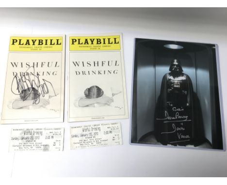 A pair of original theatre programmes for 'Wishful Drinking' written by and starring Carrie Fisher at 'The Playbill' in Studi