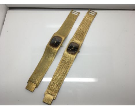 Two vintage Rotary wristwatches on gold tone straps