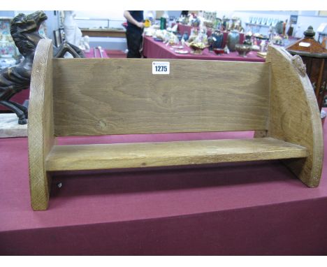 Mouseman - A Robert Thompson of Kilburn Oak Book Trough, with carved mouse signature, 45cm long.