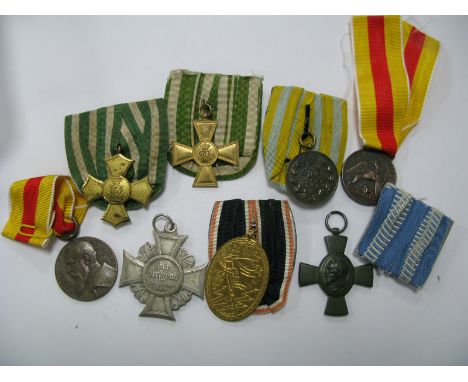 Eight Assorted German Imperial Medals, mainly WWI era, including Baden Soldiers Cross and Long Service Crosses.