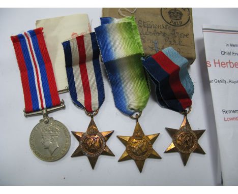 A WWI Casualty Group of Four Medals, comprising War Medal, Atlantic Star, France Germany Star and 1939-45 Star. To LT/KX98620