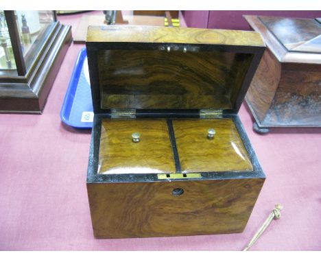 A Late XIX Century Walnut Tea Caddy, of rectangular form, the interior with two lidded compartments, 14.5 x 20cm.